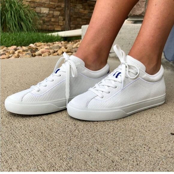 Rothys Womens White Knit Lace-Up Sneakers Size 8 - Picture 1 of 11